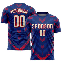Load image into Gallery viewer, Custom Royal Cream-Red Sublimation Soccer Uniform Jersey
