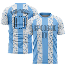 Load image into Gallery viewer, Custom White Light Blue-Black Sublimation Soccer Uniform Jersey
