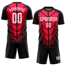 Load image into Gallery viewer, Custom Red White-Black Sublimation Soccer Uniform Jersey
