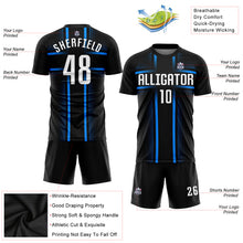 Load image into Gallery viewer, Custom Black White-Light Blue Sublimation Soccer Uniform Jersey

