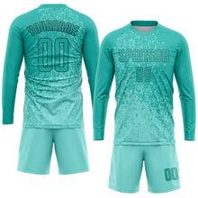 Load image into Gallery viewer, Custom Aqua Aqua-Black Sublimation Soccer Uniform Jersey
