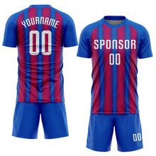 Load image into Gallery viewer, Custom Royal White-Red Sublimation Soccer Uniform Jersey
