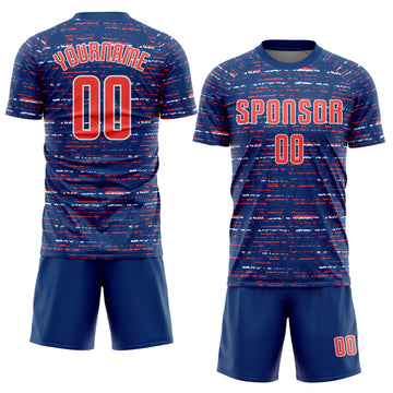 Custom Royal Orange-White Sublimation Soccer Uniform Jersey