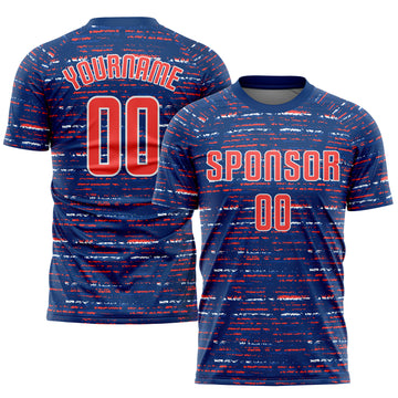 Custom Royal Orange-White Sublimation Soccer Uniform Jersey