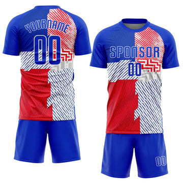 Custom Royal Royal-Red Sublimation Soccer Uniform Jersey