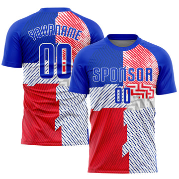 Custom Royal Royal-Red Sublimation Soccer Uniform Jersey