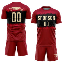 Load image into Gallery viewer, Custom Crimson Cream-Black Sublimation Soccer Uniform Jersey
