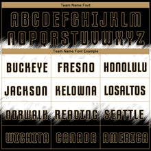 Load image into Gallery viewer, Custom Black Black-Old Gold Sublimation Soccer Uniform Jersey
