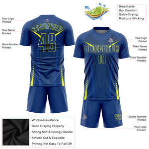 Custom US Navy Blue Gold Sublimation Soccer Uniform Jersey