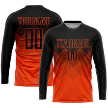Load image into Gallery viewer, Custom Orange Black Sublimation Soccer Uniform Jersey

