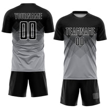 Load image into Gallery viewer, Custom Light Gray Black-White Sublimation Soccer Uniform Jersey
