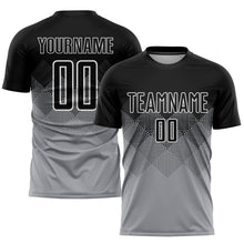 Load image into Gallery viewer, Custom Light Gray Black-White Sublimation Soccer Uniform Jersey
