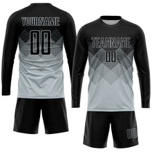 Load image into Gallery viewer, Custom Silver Black Sublimation Soccer Uniform Jersey
