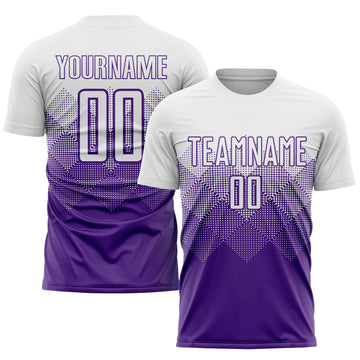 Custom Purple White Sublimation Soccer Uniform Jersey