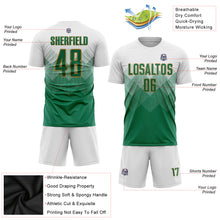 Load image into Gallery viewer, Custom White Kelly Green-Old Gold Sublimation Soccer Uniform Jersey
