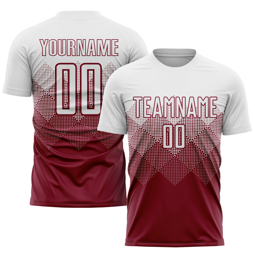 Custom Crimson White Sublimation Soccer Uniform Jersey Sale