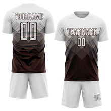 Load image into Gallery viewer, Custom Brown White Sublimation Soccer Uniform Jersey
