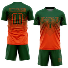 Load image into Gallery viewer, Custom Orange Green Sublimation Soccer Uniform Jersey
