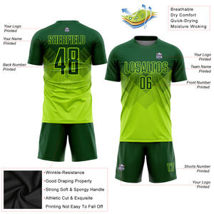 Custom Neon Green Green Sublimation Soccer Uniform Jersey