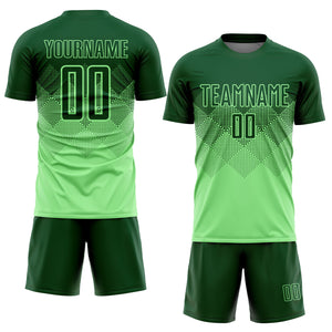 Custom Pea Green Green Sublimation Soccer Uniform Jersey