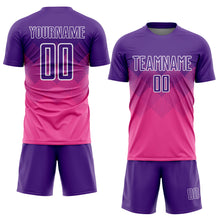 Load image into Gallery viewer, Custom Pink Purple-White Sublimation Soccer Uniform Jersey
