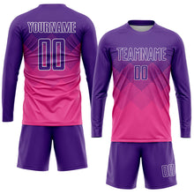 Load image into Gallery viewer, Custom Pink Purple-White Sublimation Soccer Uniform Jersey
