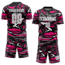 Load image into Gallery viewer, Custom Figure White-Hot Pink Sublimation Soccer Uniform Jersey
