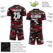 Load image into Gallery viewer, Custom Figure White-Red Sublimation Soccer Uniform Jersey
