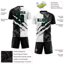 Load image into Gallery viewer, Custom Graffiti Pattern Black-Kelly Green Scratch Sublimation Soccer Uniform Jersey
