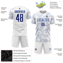 Load image into Gallery viewer, Custom White Royal Sublimation Soccer Uniform Jersey
