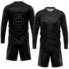 Load image into Gallery viewer, Custom Black Gray Sublimation Soccer Uniform Jersey

