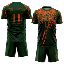 Load image into Gallery viewer, Custom Green Orange Sublimation Soccer Uniform Jersey
