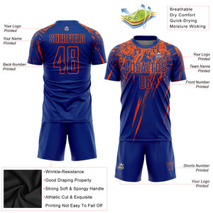 Custom Royal Orange Sublimation Soccer Uniform Jersey