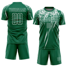 Load image into Gallery viewer, Custom Kelly Green White Sublimation Soccer Uniform Jersey
