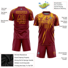 Load image into Gallery viewer, Custom Crimson Yellow Sublimation Soccer Uniform Jersey
