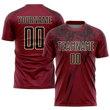 Load image into Gallery viewer, Custom Crimson Black-Cream Sublimation Soccer Uniform Jersey
