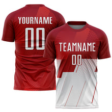 Load image into Gallery viewer, Custom Red White Sublimation Soccer Uniform Jersey
