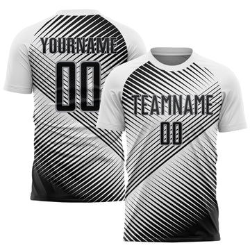 Custom White Black-Gray Sublimation Soccer Uniform Jersey