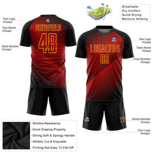 Custom Red Black-Yellow Sublimation Soccer Uniform Jersey