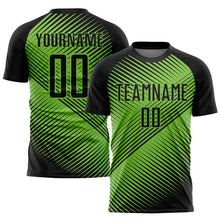 Load image into Gallery viewer, Custom Neon Green Black Sublimation Soccer Uniform Jersey
