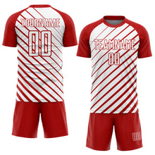 Load image into Gallery viewer, Custom Red White Sublimation Soccer Uniform Jersey
