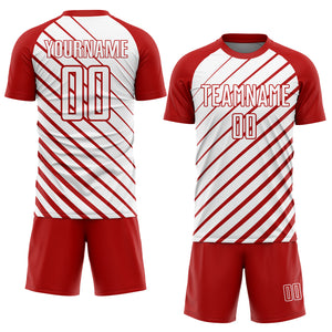 Custom Red White Sublimation Soccer Uniform Jersey