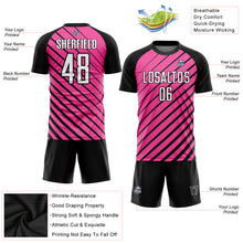 Load image into Gallery viewer, Custom Pink White-Black Sublimation Soccer Uniform Jersey
