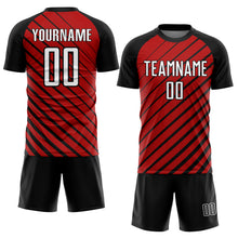 Load image into Gallery viewer, Custom Red White-Black Sublimation Soccer Uniform Jersey
