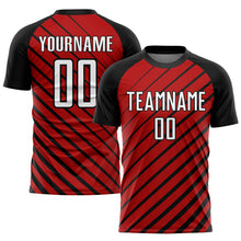 Load image into Gallery viewer, Custom Red White-Black Sublimation Soccer Uniform Jersey
