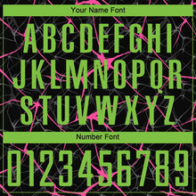 Load image into Gallery viewer, Custom Black Neon Green-Pink Sublimation Soccer Uniform Jersey
