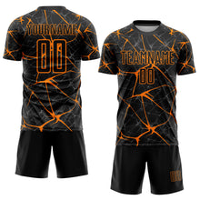 Load image into Gallery viewer, Custom Black Bay Orange Sublimation Soccer Uniform Jersey

