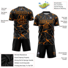 Load image into Gallery viewer, Custom Black Bay Orange Sublimation Soccer Uniform Jersey
