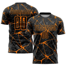 Load image into Gallery viewer, Custom Black Bay Orange Sublimation Soccer Uniform Jersey
