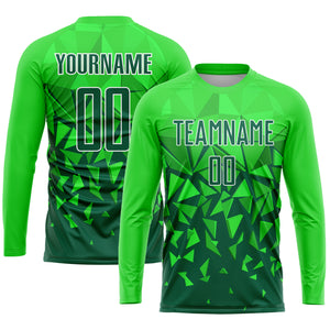 Custom Green Grass Green-White Sublimation Soccer Uniform Jersey